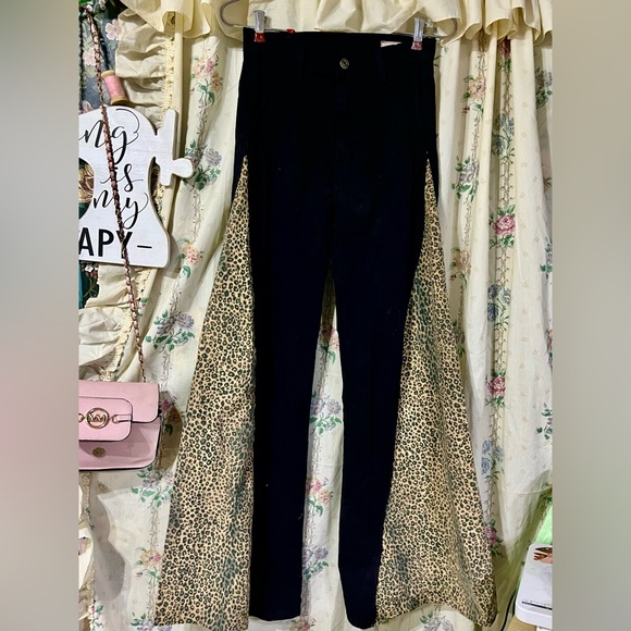 Altered by Button Button Retro; Wide Leg Bellbottom High Waist Angry Rabbit Jean - Picture 4 of 4